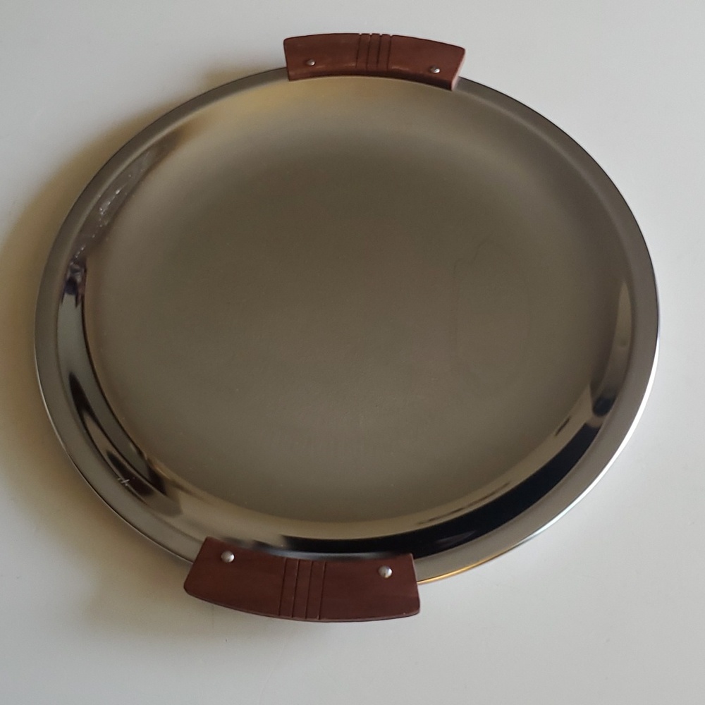 Kromex Mid-Century Large Round Serving Tray Vintage 13.5 inches - Picture 2 of 10